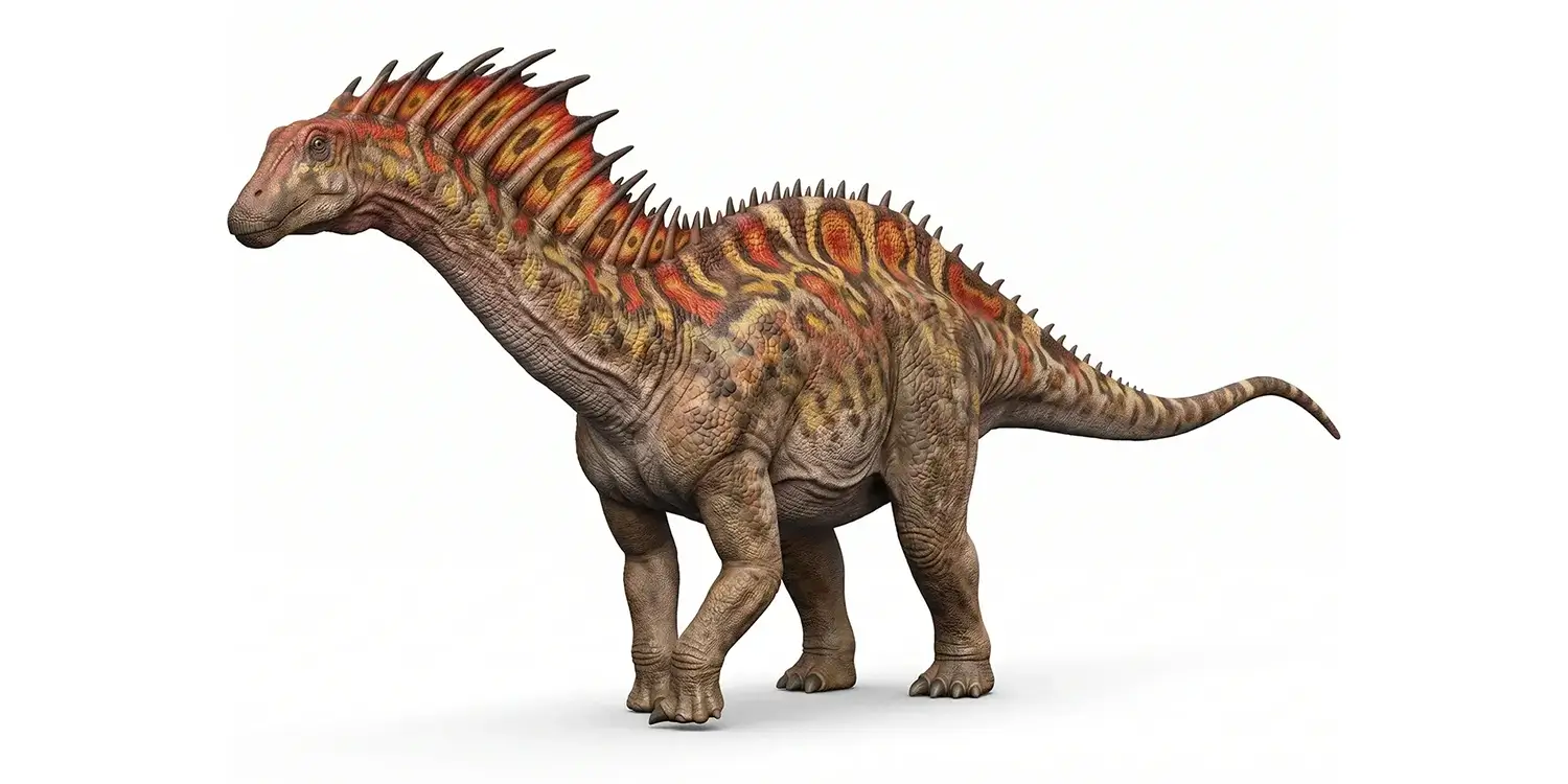 What are two proposed functions of the long, sharp spikes running along Amargasaurus’s neck and back?