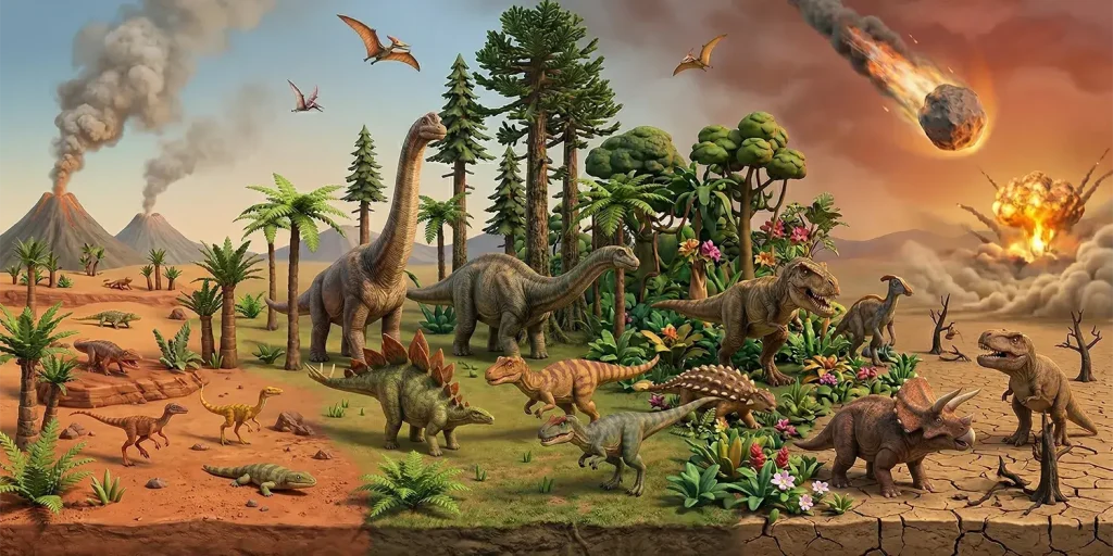 【恐竜の歴史】生きていた時代とは？誕生から絶滅までの流れを徹底解説