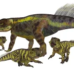 子どもの世話をするプシッタコサウルス